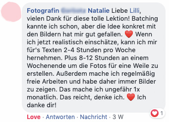 "Konkrete Idee für realistische Zeitplanung"