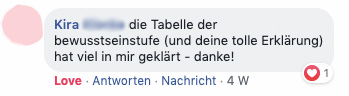 "Die Tabelle und tolle Erklärung haben viel in mir geklärt"