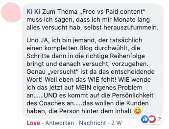 "Suchte mir monatelang alles selbst zusammen, aber scheiterte am individuellen WIE"