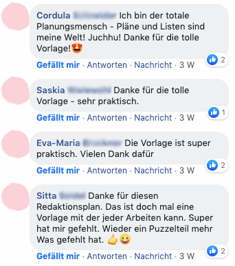 "Diese praktische Vorlage für den Redaktionsplan hat mir gefehlt"