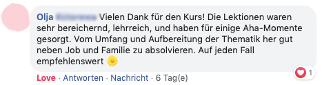 "Lehrreich und gut neben Job und Familie zu absolvieren"
