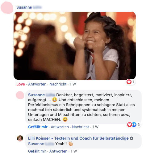 "Dankbar, begeistert, motiviert, inspiriert, aufgeregt, entschlossen"
