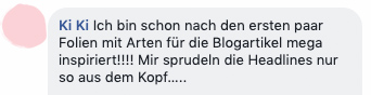 "Mega inspiriert, mir sprudeln die Headlines nur so aus dem Kopf"