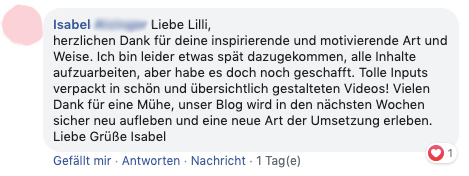 "Tolle Inputs, Blog wird in den nächsten Wochen neu aufleben"