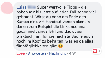 "Super wertvolle Tipps, die mir schon viel gebracht haben"